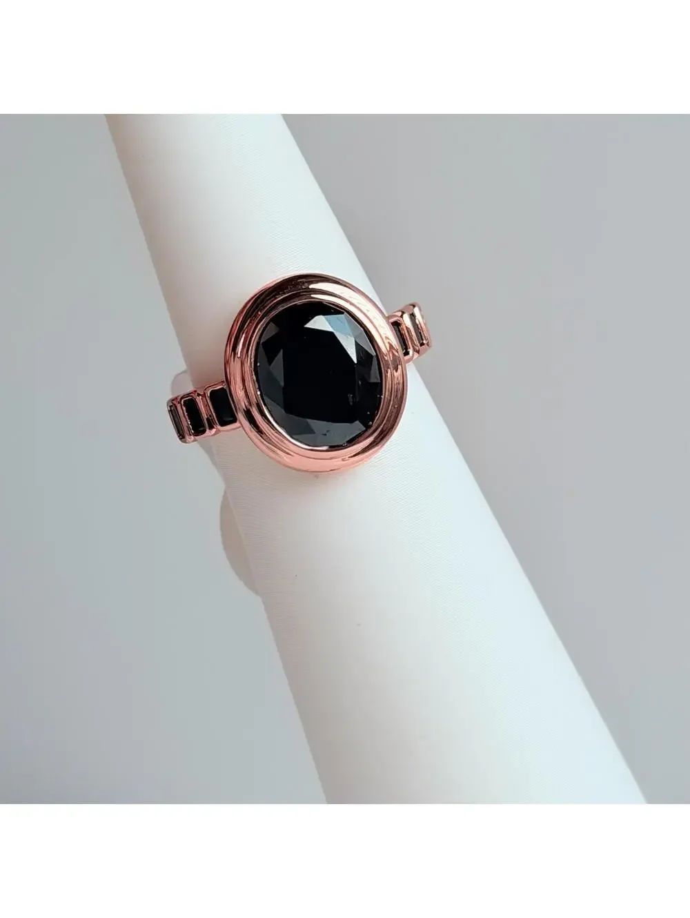 Bomb Party Ring Sz 8 “A Glimpse Of Wild” Bezel Black Onyx on Rose Gold BORG